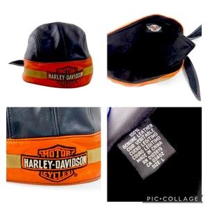 Vintage Harley Davidson leather Skull Cap